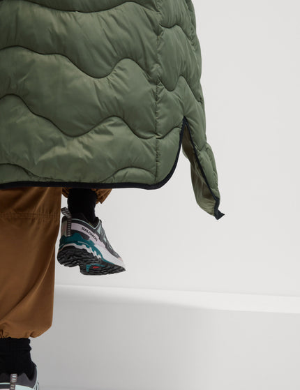Goodmove Stormwear Quilted Hooded Longline Puffer Coat - Dark Khakiimages5- The Sports Edit