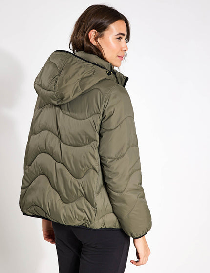 Goodmove Stormwear Quilted Hooded Puffer Jacket - Dark Khakiimage2- The Sports Edit