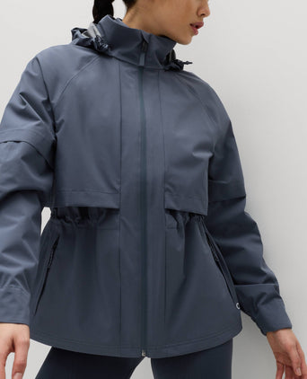 Waterproof Hooded Longline Jacket - Nightshade