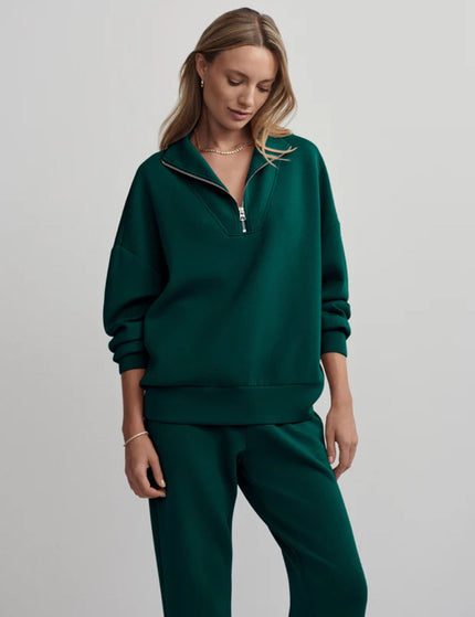 Varley Hawley Half Zip Sweat - Forestimage1- The Sports Edit