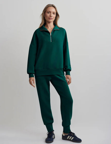 Varley Hawley Half Zip Sweat - Forestimage4- The Sports Edit