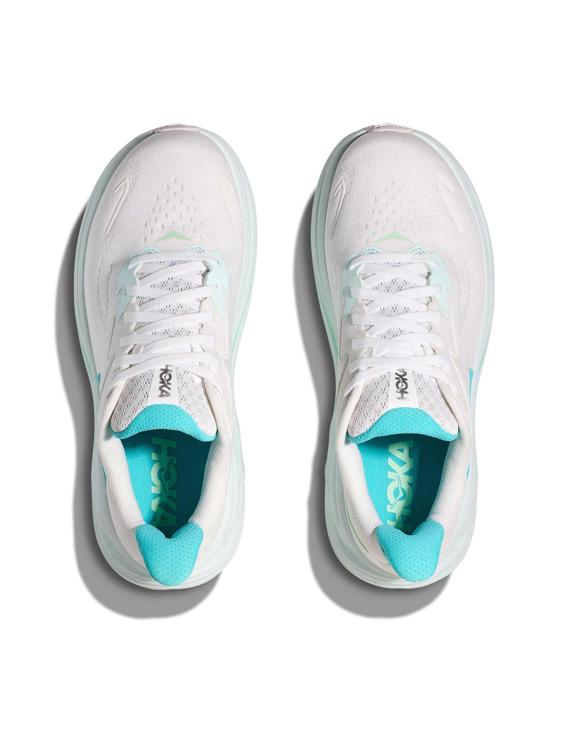 HOKA | Clifton 10 Shoes - White/Cielo Blue | The Sports Edit