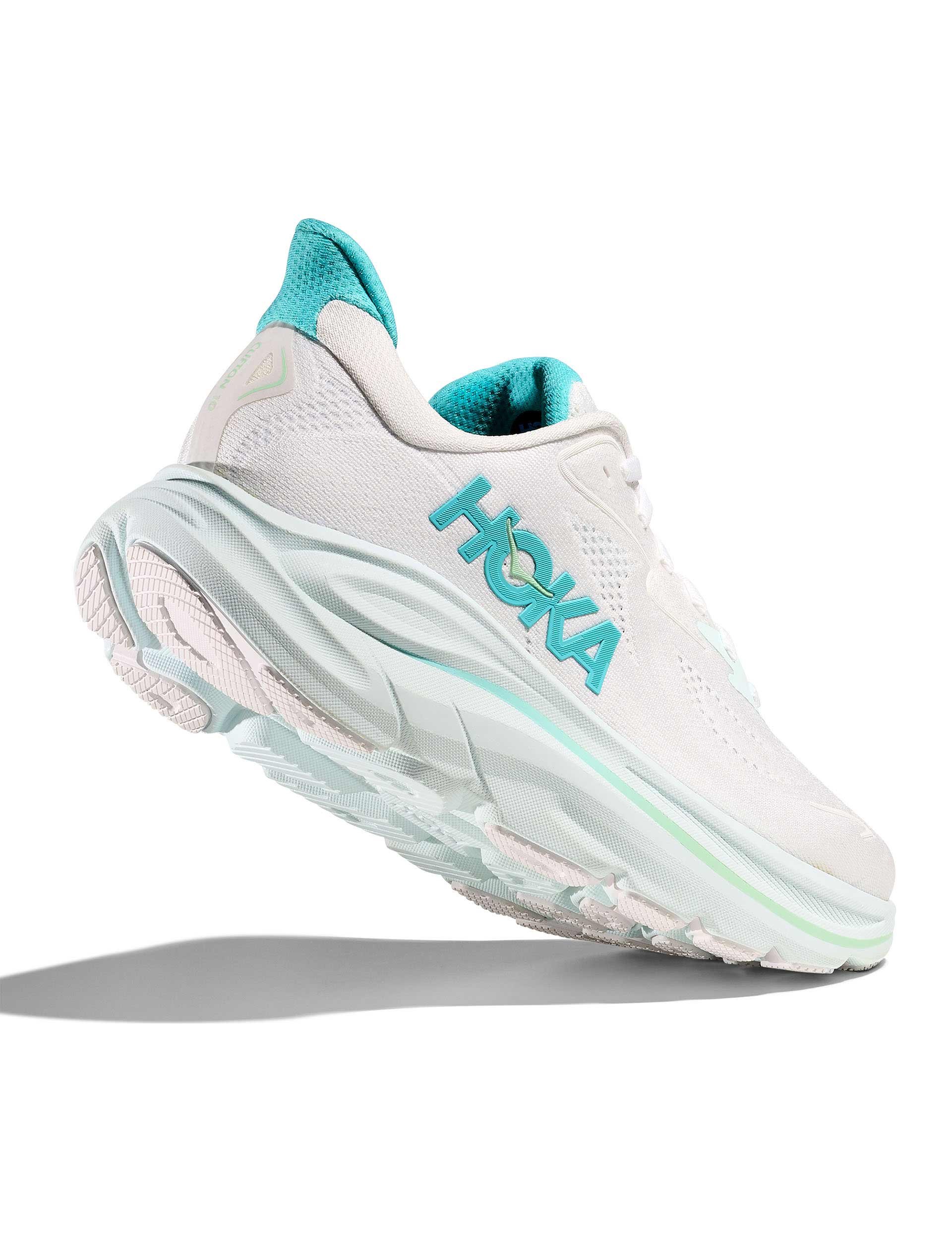 HOKA | Clifton 10 Shoes - White/Cielo Blue | The Sports Edit