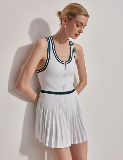 Varley Jane Court Dress 28" - White/Forestimage3- The Sports Edit