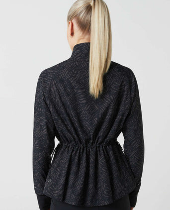 Helena Running Jacket - Leopard Print Black
