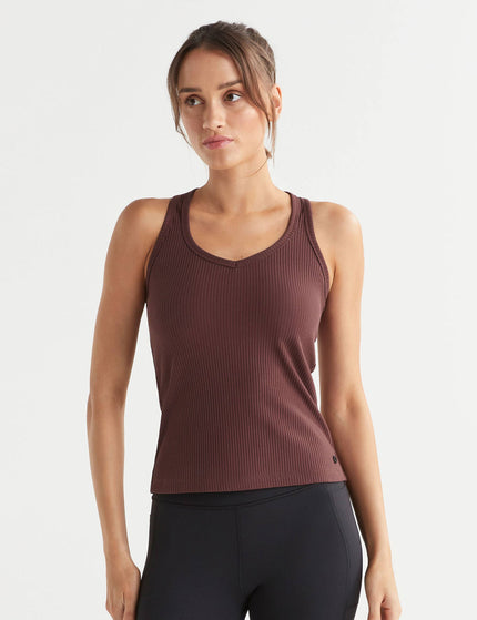 Lilybod Leera Ribbed Tank - Burgundyimage1- The Sports Edit