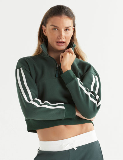 Lilybod Rihanna Stripe Sweat - Deep Greenimage5- The Sports Edit