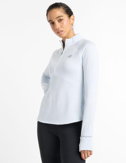 New Balance Athletics Heat Grid 1/2 Zip - Ice Blueimages1- The Sports Edit