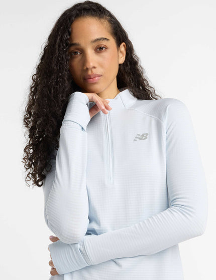 New Balance Athletics Heat Grid 1/2 Zip - Ice Blueimages4- The Sports Edit