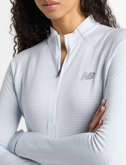 New Balance Athletics Heat Grid 1/2 Zip - Ice Blueimage5- The Sports Edit