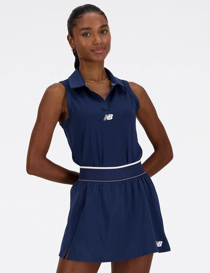 New Balance Collared Tournament Tank - NB Navyimage1- The Sports Edit