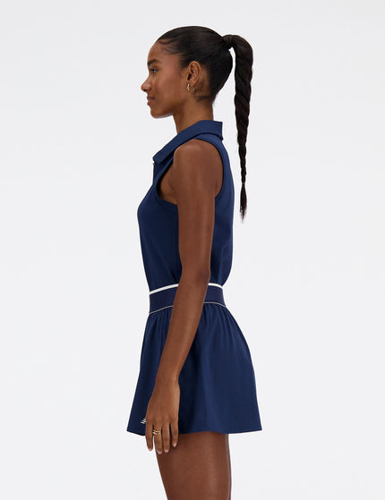 New Balance Collared Tournament Tank - NB Navyimages2- The Sports Edit