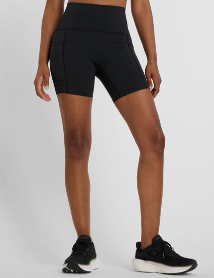 New Balance NB Sleek Pocket High Waisted Short 6" - Blackimages1- The Sports Edit