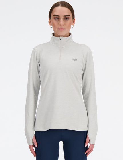 New Balance Sport Essentials Space Dye Quarter Zip - Ash Heatherimage1- The Sports Edit