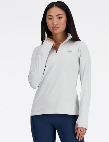 New Balance Sport Essentials Space Dye Quarter Zip - Ash Heatherimage4- The Sports Edit