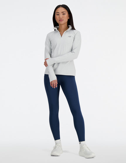 New Balance Sport Essentials Space Dye Quarter Zip - Ash Heatherimage6- The Sports Edit