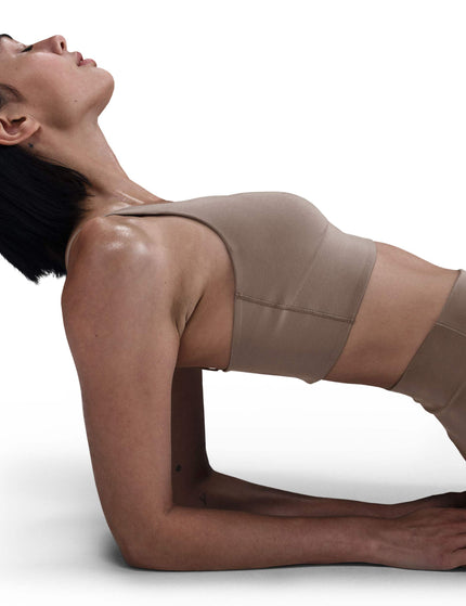 Nike Alate Medium Support Longline Sports Bra - Mink Brown/Whiteimage5- The Sports Edit