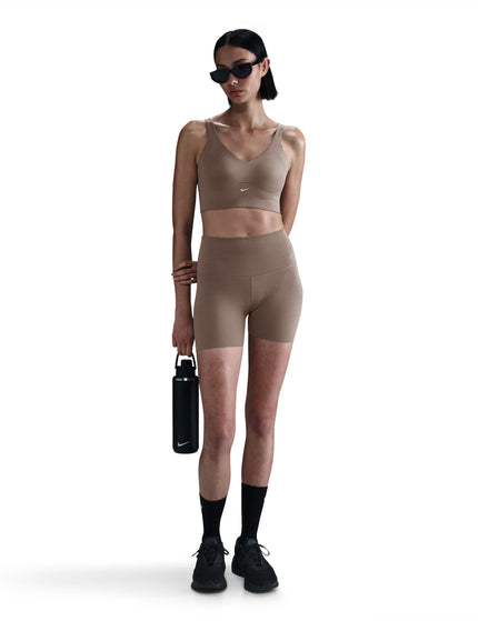 Nike Alate Medium Support Longline Sports Bra - Mink Brown/Whiteimage6- The Sports Edit