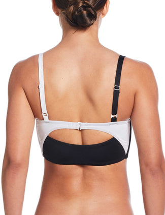 Colour Block V-Neck Midkini - Black