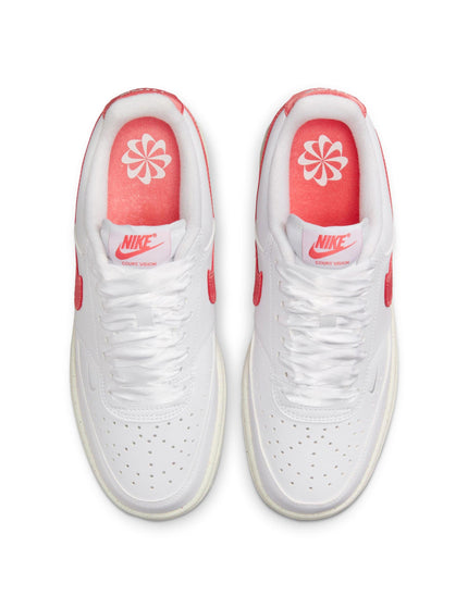 Nike Court Vision Low Next Nature Shoes - White/Magic Ember/Sailimage4- The Sports Edit