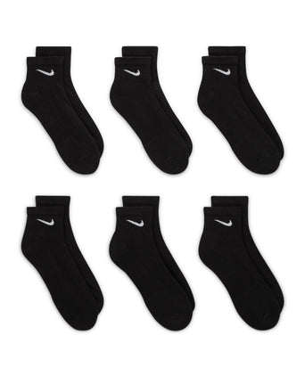 Everyday Cushioned Training Ankle Socks (6 Pairs) - Black/White