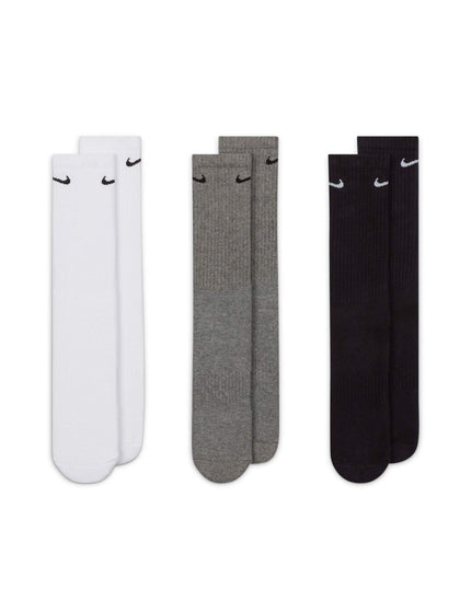 Nike Everyday Cushioned Training Crew Socks (3 Pairs) - White/Grey/Blackimages1- The Sports Edit