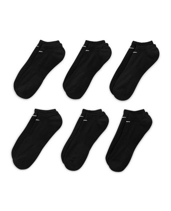 Everyday Cushioned Training No-Show Socks (6 Pairs) - Black/White