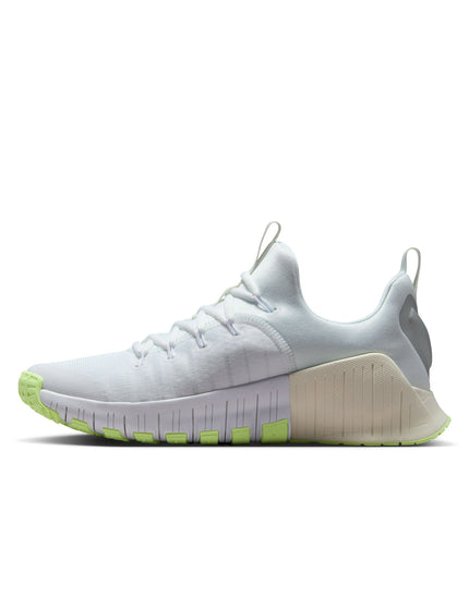 Nike Free Metcon 6 Shoes - White/Metallic Silver/Barely Volt/Sailimage5- The Sports Edit