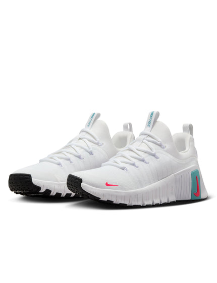 Nike Free Metcon 6 Shoes - White/Denim Turquoise/Black/Hot Punchimage2- The Sports Edit