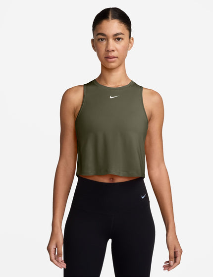 Nike One Classic Dri-FIT Cropped Tank - Medium Olive/Whiteimages1- The Sports Edit