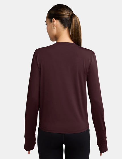 Nike One Classic Dri-FIT Long-Sleeve Top - Burgundy Crush/Whiteimages2- The Sports Edit