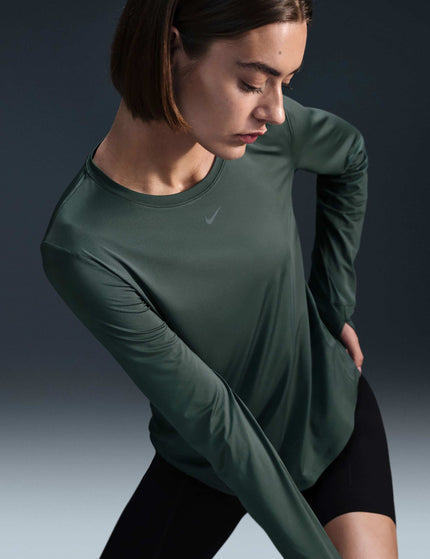 Nike One Classic Dri-FIT Long-Sleeve Top - Vintage Green/Blackimage3- The Sports Edit