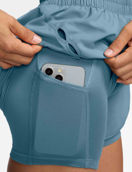 Nike One Dri-FIT 2-in-1 Shorts - Smokey Blue/Reflective Silverimage4- The Sports Edit