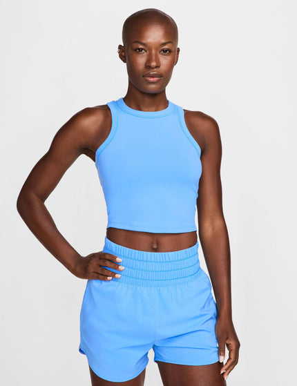 Nike One Fitted Dri-FIT Cropped Tank Top - University Blue/Blackimage1- The Sports Edit