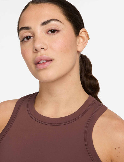 Nike One Fitted Dri-FIT Cropped Tank Top - Red Sepia/Blackimage3- The Sports Edit