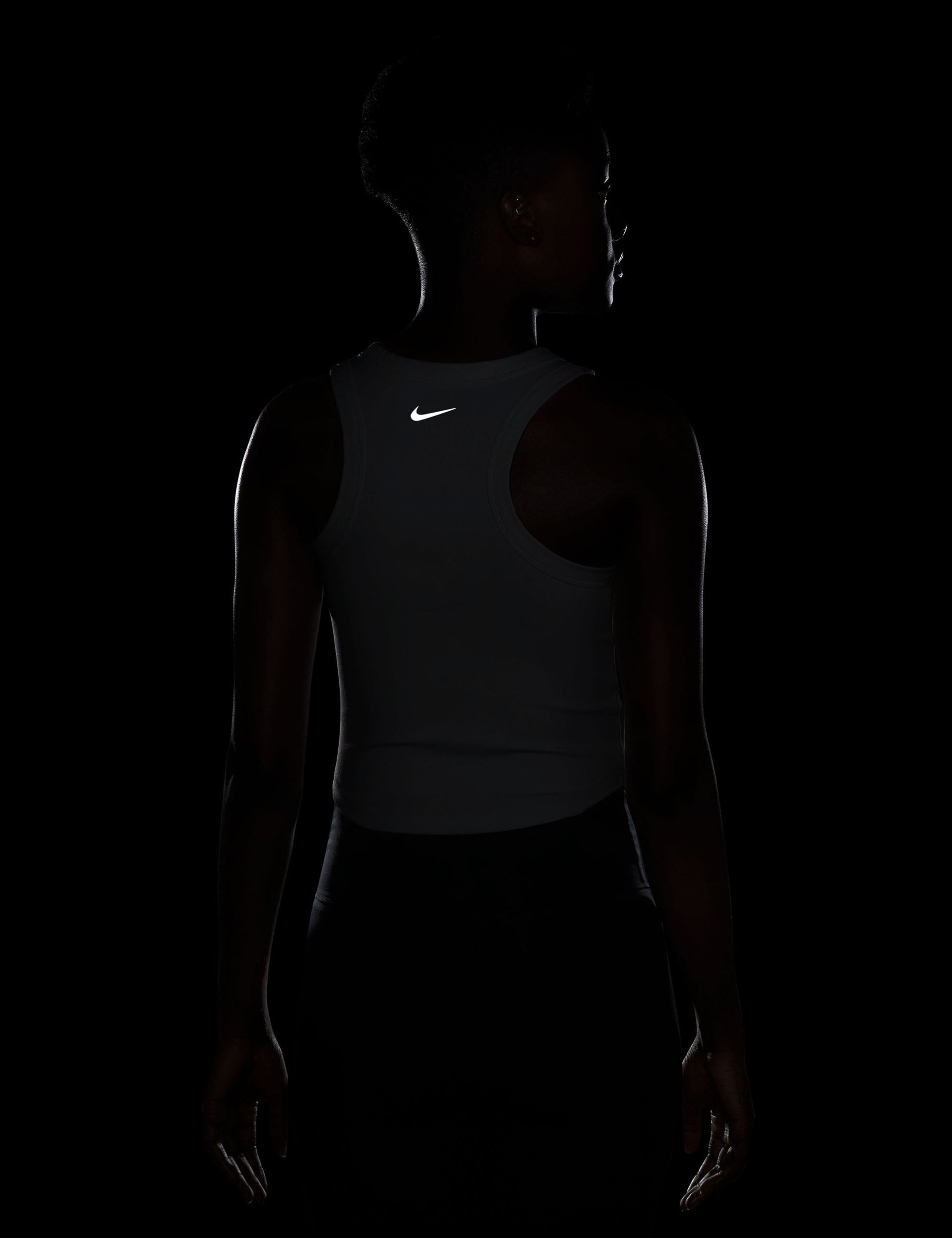 ★★Nike★★ One Fitted Dry Fit Crop Tank Top W White Black Nike | One Fitted Dri-FIT Cropped Tank Top - White | The