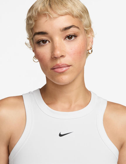 Nike One Fitted Dri-FIT Cropped Tank Top - White/Blackimages3- The Sports Edit