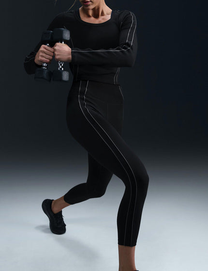 Nike One High Waisted 7/8 Leggings - Black/Iron Greyimage4- The Sports Edit