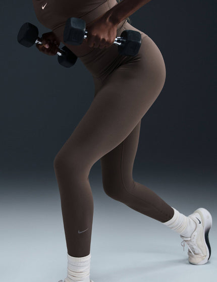 Nike One High Waisted Leggings - Ironstone/Blackimage3- The Sports Edit