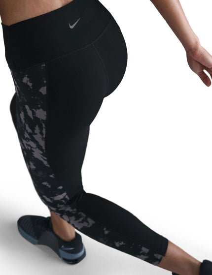 Nike One High Waisted 7/8 Printed Leggings - Blackimage6- The Sports Edit