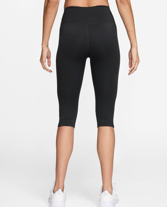 One High Waisted Capri Leggings - Black/White