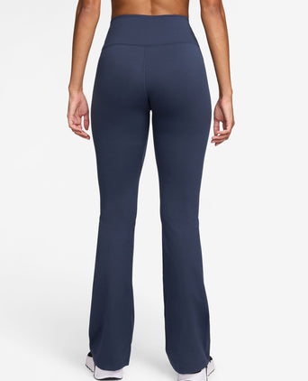 One High Waisted Flared Leggings - Midnight Navy/White