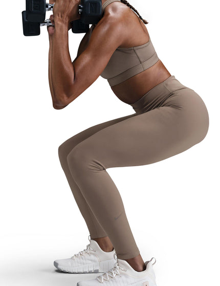 Nike One High Waisted Leggings - Mink Brown/Blackimage4- The Sports Edit