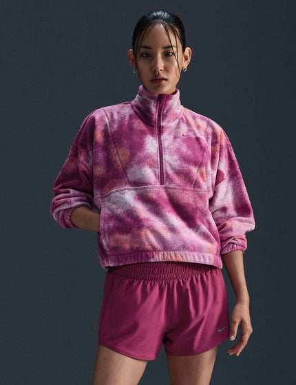 Nike One Oversized 1/2-Zip Fleece Printed Top - Hot Fuchsiaimage1- The Sports Edit