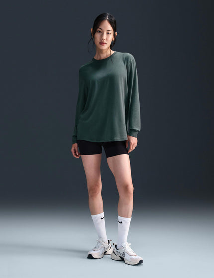 Nike One Relaxed Dri-FIT Long Sleeve Top - Vintage Green/Blackimage5- The Sports Edit