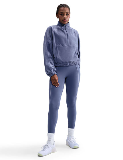 Nike One Therma-FIT Polar Half-Zip Top - World Indigo/Whiteimages3- The Sports Edit
