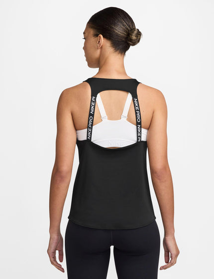Nike Pro Dri-FIT Tank Top - Black/Whiteimage2- The Sports Edit