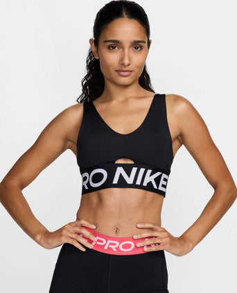 Pro Indy Plunge Medium-Support Sports Bra - Black/White