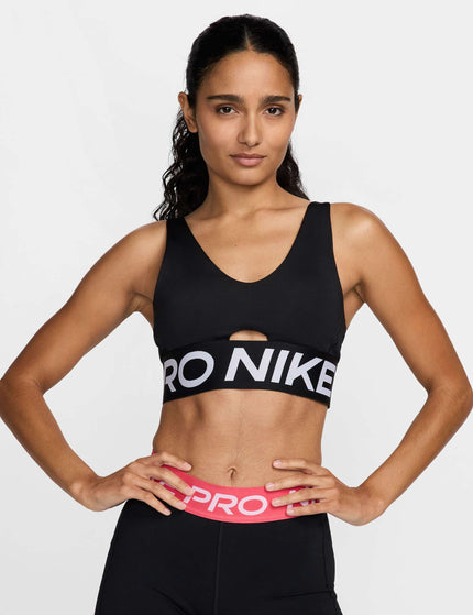 Nike Pro Indy Plunge Medium-Support Sports Bra - Black/Whiteimage1- The Sports Edit