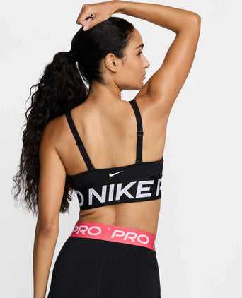 Pro Indy Plunge Medium-Support Sports Bra - Black/White
